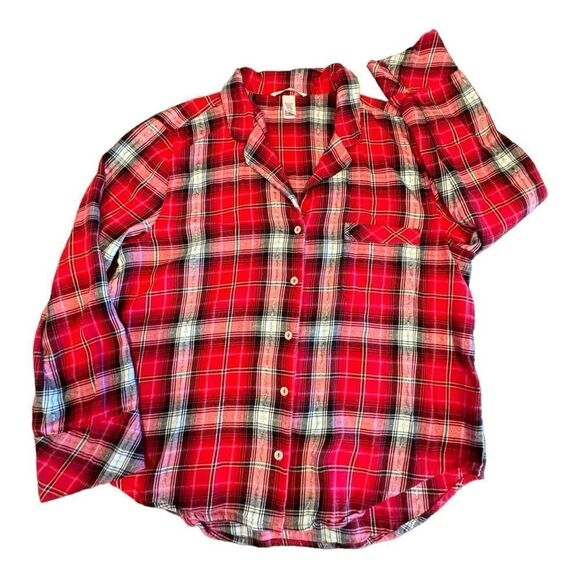 Victoria’s Secret Red Plaid Flannel Pajama Set Size Large - Picture 3 of 13